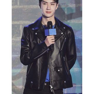 【明星同款】真皮夾克 皮衣 機車夾克 綿羊皮夾克 可拆卸帽 頭層綿羊皮 復古做舊 疊穿百搭 春秋季明星潮人穿搭