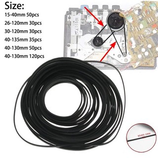 타프팬 공업용선풍기 공업용환풍기 워크맨 DVD 드라이브용 범용 혼합 카세트 테이프 기계 벨트 30-120 팩, 40-130mm 50pcs