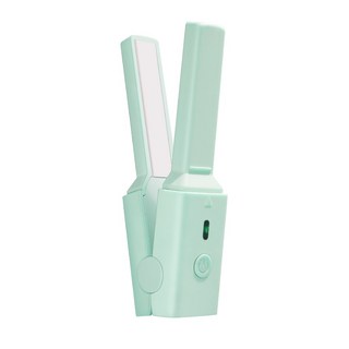 直卷兩用離子夾 迷你離子夾 捲髮神器 直髮夾 離子夾 電棒 捲髮棒 離子夾迷你 平板夾 捲髮器 陶瓷釉離子夾, 迷你口袋直卷兩用電卷棒-王者綠