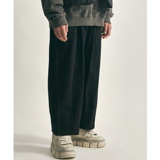 DRAW.M 와이드 벌룬 크롭 코튼 팬츠 (블랙)