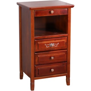 LOGIS邏爵 復古實木床頭櫃 邊櫃 收納櫃 斗櫃 AR090, 咖啡色, 5層