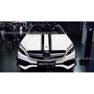 通用汽車引擎蓋拉花貼紙 賽車運動條紋亮黑色款 PVC車身裝飾貼, 1個