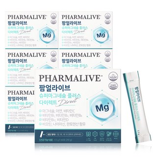 [레몬맛] 하루 2포로 챙기는 11중 기능성 젖산 슈퍼마그네슘 플러스 다이렉트, 210g, 6박스