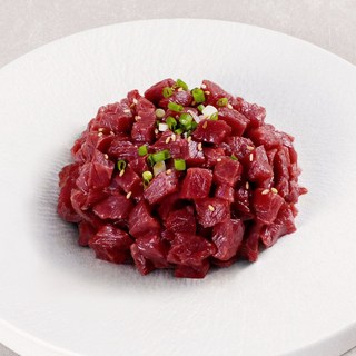 [내가고기] 마장동 깍둑 육회+(구은굵은소금 참기름) 국내산 당일작업 냉장, 1개, 200g