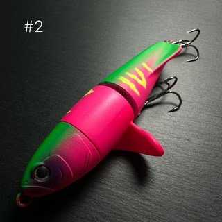 【ZOOM】11.5cm/23g 水面拖拉機 打虎神器 三節螺旋槳 掠食 護幼 雷強 障礙區 鮕呆 魚虎 台灣鱧, 綠粉#2, 1個