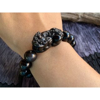 畫意坊 貔貅手鍊 - 黑曜石招財貔貅、咬錢虎手鍊, 1個