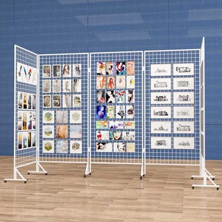 미술 전시 진열대 작품 디스플레이 네트망 야외 접이식 랙, 2. 폭 1m x 높이 1.68m (화이트)