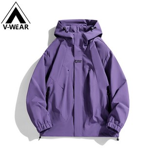 V-WEAR 戶外防風防水衝鋒衣 防刮耐磨風衣外套 登山釣魚騎行情侶款