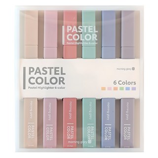 모닝글로리 파스텔 형광펜 6색 세트, 혼합색상, 1개