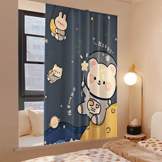 精品推薦魔術貼窗簾自粘式小窗戶遮陽簾出租房遮擋簾免打孔安裝簡易遮光佈, 三隻小兔,寬1.2m*高1.5m