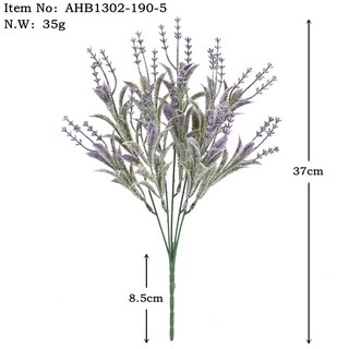 【Sunday】仿真薰衣草塑膠草仿真花束 - 塑膠假花、人造花裝飾、柵欄隔斷工程花, E款 薰衣草-淺紫撲粉, 1個