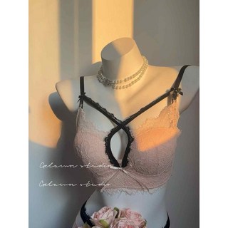 蕾絲小胸聚攏內衣套裝 加厚無鋼圈法式性感文胸罩