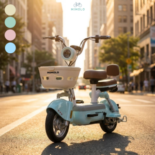 미몰로 전기자전거 고출력 출퇴근 리튬배터리 여성 자전거 전동 2인승 가성비, 베이지, 하이텐강