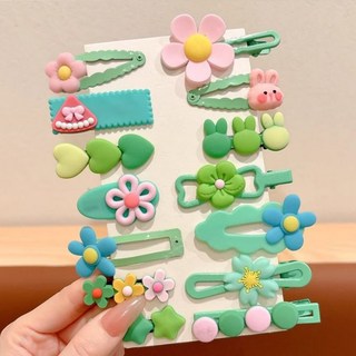 아이헤어핀 꽃집게핀 미끄러지지않는 아동 키즈 헤어핀 14종세트