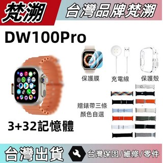 DW100 Pro 繁體中文插卡手錶：雙系統攝像頭指紋解鎖智慧運動手錶, 銀色【3+32GB】贈錶帶錶帶 殼 膜