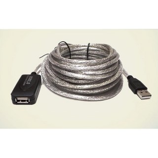 USB 延長線 高速USB2.0帶訊號放大器 保證訊號穩定 透明黑色 A公A母 電腦 抗干擾 延長放大器, 1個, 5米