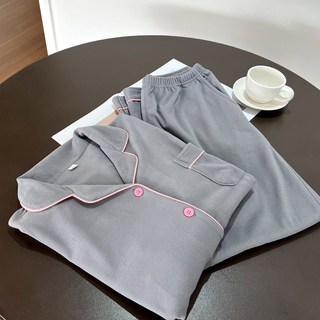 엘라운지 포인트 극세사 공용 방구석 파자마 상하세트