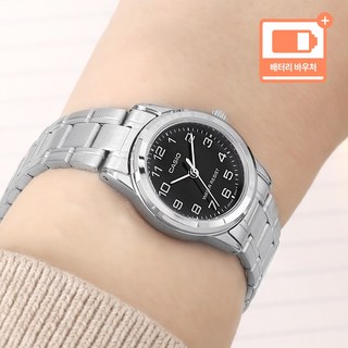 카시오 시인성 좋은 슬림 데일리 미니 아날로그 심플 생활방수 남녀 커플 시계 + 배터리 바우처