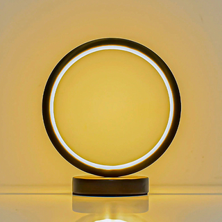 히즈엔 감성 LED 링조명 원형 무드등 인테리어 조명, 블랙