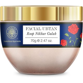 Forest Essentials 포레스트 에센셜 페이셜 Ubtan Roop Nikhar 앤 Gulab, 1개, 70g