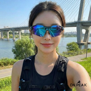 온피크 초경량 편광 러닝선글라스 UV400 자외선차단 TR90프레임 스포츠고글, 블랙 프레임 / 아쿠아 블루, 편광렌즈 , P40, 1개