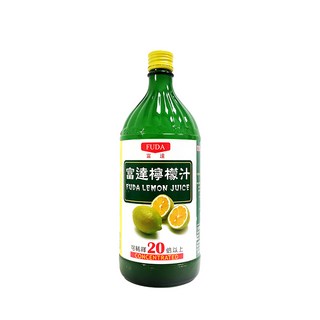 FUDA 富達 檸檬汁濃縮汁 特濃檸檬原汁 果汁飲品 現貨供應 下午茶飲品, 1個裝, 960ml