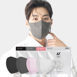 KF94 3중마스크 김국산 마스크 씬핏 새부리형, 화이트-대형, 1세트, 50매입