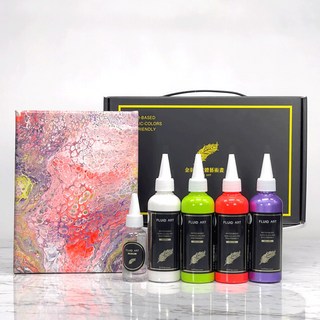 【金羽毛】 流體畫 DIY 提盒 多款主題 【台灣製】當天寄出 壓克力顏料 丙烯顏料 畫布 流體熊 情人節禮物 生日禮物, 霓裳羽衣