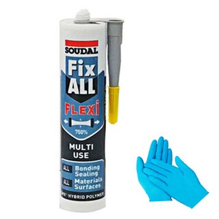 수달 픽스올 실리콘 플렉시 회색 750% 고탄성 방수 크랙보수 냄새없는 강력접착실리콘+니트릴 장갑 1개 세트, 12개