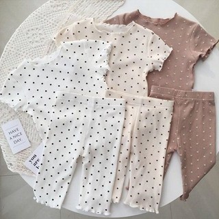 앙디 실내복 땡땡이프릴 OC074 반팔티+반바지