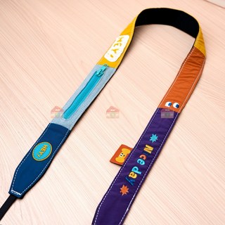 若素良品 可愛相機背帶 掛脖肩帶 微單眼/拍立得配件 文青風, 1個, 新款！拼接拉鍊（深藍）