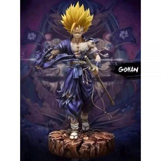 드래곤볼 피규어 드래곤 볼 애니메이션 슈퍼 사이어인 PVC 모델 조각상 서프라이즈 선물 Gk 사무라이 손오공 고한 베지터 피규어 38cm, Son Gohan, no box, 1개