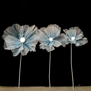 3개/대 웨딩 스테이지 실크 꽃 메쉬 장식 소품 도로 리드 인공 정원 Mariage, 10 H Without bases