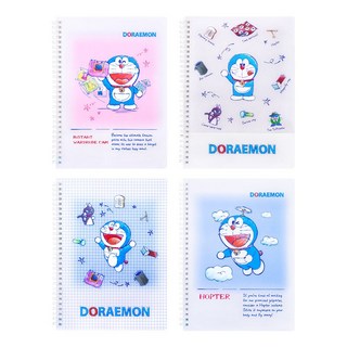 哆啦A夢 A4彩色線圈本 國高中 國小 筆記本 記事本, 1個, 單本-圖案隨機發貨