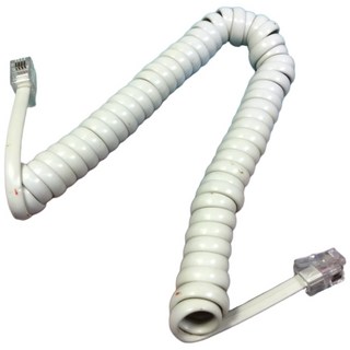 ATE583 電話聽筒線 4P4C 座機彈簧線 電話螺旋線 電話捲線 電話曲線, 白色, 1個, 180cm