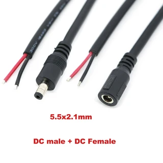 12V 16awg DC 수 암 커넥터 전원 잭 케이블 어댑터 플러그 공급 10A 5.5x2.1 5.5x2.5MM CCTV 카메라 led 스, 01 1pcs, 02 5521 DC Male Female
