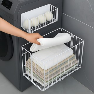 바투하루 다용도 자석 철제 수납선반, 1개, 화이트