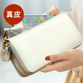 真皮長款手拿包 多功能錢包 男女士皮夾