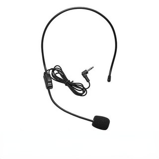 領夾式麥克風，高靈敏度，3.5mm插頭，全指向收音，防風降噪，適用於手機電腦相機, 黑色, 頭戴款