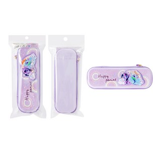 小馬寶莉文具鉛筆盒 卡通大容量PP布藝筆袋 兒童文具收納袋, 1個, YZ330086 紫色流沙布藝PP筆盒, 紫色