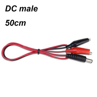 악어 클립-1 암수 잭 케이블 커넥터 악어 와이어 코드 DC 5.5x2.1mm 12V 3A 전원 케이블 테스트 리드 B6 50cm 2, [02] 50cm male, 1개