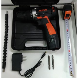 12V 鋰電電鑽 單速 正反轉 電動起子 附簡易塑膠盒, 1個, 澳拓12V單速塑盒_單顆鋰電池