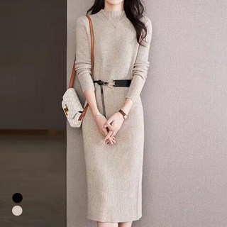 린넨 벨트 니트 원피스