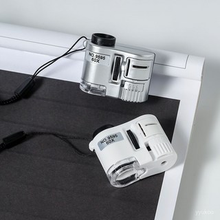 偉益直銷 60倍放大鑑定古玩便攜帶燈顯微鏡 TX9S (銅製外殼，內建LED燈，輕巧易攜), 1個, 白色,觀測物與肉眼需貼緊才能觀察