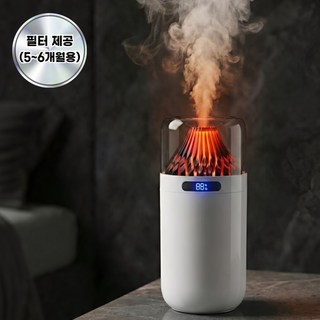 루나온 마그마링 무선 미니 가습기 차량용 LED 무드등, 포셀린 화이트, LU-VH01