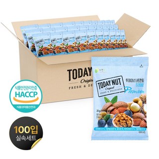 투데이넛 너트한줌 프리미엄 믹스넛, 20g, 100개