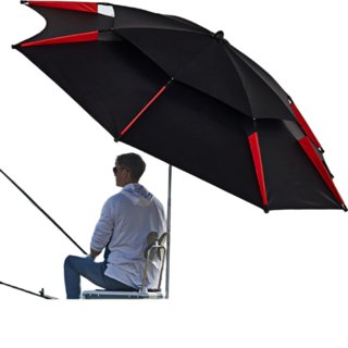 【Rising】2.2米黑膠釣魚傘 防風雙層遮陽傘 海灘陽傘 防風雨傘 休閒露營傘