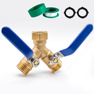 황동 호스 스플리터 2방향 헤비 듀티 가든 304 스테인리스 스틸 롱 핸들 실외 풀 플로우 커넥터 Y- 밸브 워터 어댑터 3/4인치 GHT 스레드, Boart 브라스 가든 호스 스플리터 2웨이 헤비 듀티