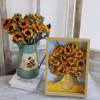 現貨 真花 向日葵 乾燥花 太陽花 客廳裝飾 擺件 拍攝道具 畢業禮物 教師節禮物, 一支（乾燥花）, 黃色