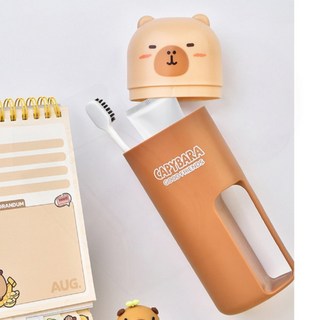 여행용 휴대용 칫솔케이스 세면도구 치약보관 칫솔통, 1개, op. 카피바라 칫솔케이스1P